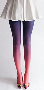 Colored Tights with Open Toe Shoes