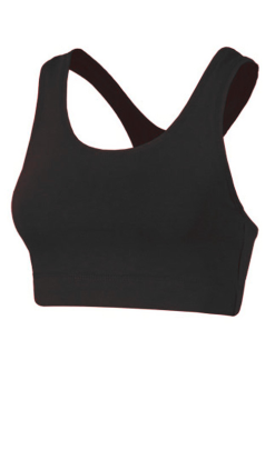 black cotton sports bra