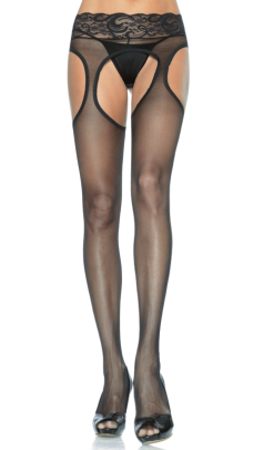 LA1988 Leg Avenue Lace Waistband Lycra Sheer Pantyhose