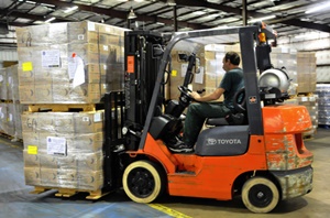 Employee Stocking Packages in The Warehouse