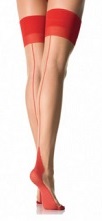 Red backseam Cuban heel pantyhose