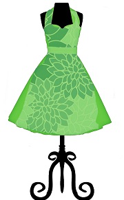 Green dress with pattern