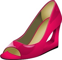 Pink high heel shoe