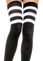 Costume black and white thigh highs