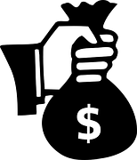 hand holding money bag with dollar sign