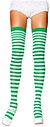 Green Striped Thigh High Socks