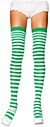 Green Striped Thigh High Socks