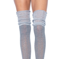 Leg Avenue Over the Knee Grey Knit Socks LA6906