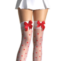 LA1018 Leg Avenue Thigh High Heart Stockings