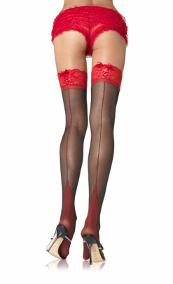 Lycra Cuban Heel Stockings with Backseam LA1039