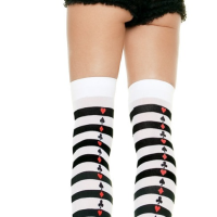 LA6305 Leg Avenue Thigh High Striped Stocking with Poker Backseam