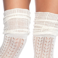 Leg Avenue Ivory Over the Knee Knit Socks LA6906 For Sale