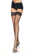 LA9201 black Spandex Industrial Net Thigh Highs