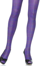 LA7726M Opaque Paper Print Plaid Tights For Men