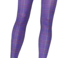 LA7726M Opaque Paper Print Plaid Tights For Men