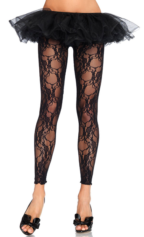 LA7888 Leg Avenue Floral Lace Footless Tights