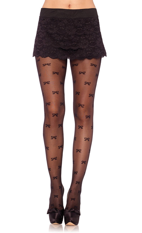 LA7915 Leg Avenue Vintage Bow Sheer Pantyhose