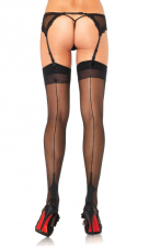 LA9213 Leg Avenue Cuban Heel Stockings with Backseam