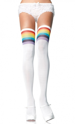 Rainbow Striped Thigh Highs