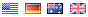 USA - Germany - Australia - England Flags